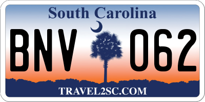 SC license plate BNV062