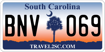 SC license plate BNV069
