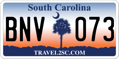 SC license plate BNV073