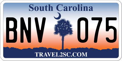 SC license plate BNV075