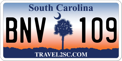 SC license plate BNV109