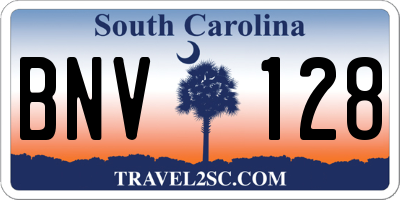 SC license plate BNV128