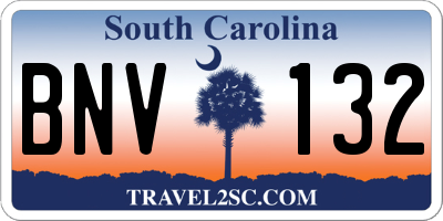 SC license plate BNV132