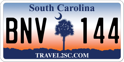 SC license plate BNV144