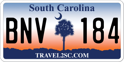 SC license plate BNV184