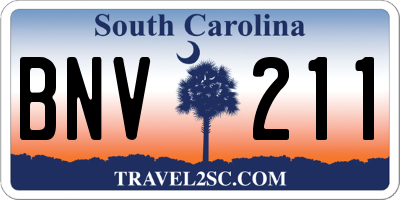 SC license plate BNV211