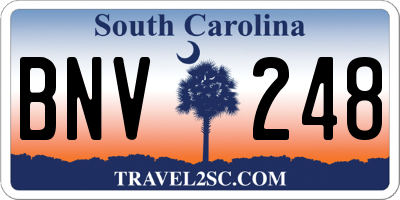SC license plate BNV248