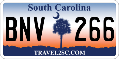 SC license plate BNV266