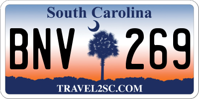 SC license plate BNV269