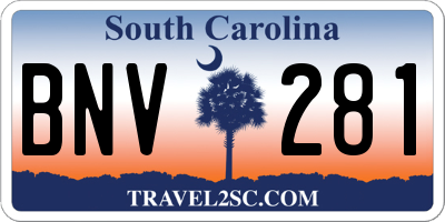 SC license plate BNV281