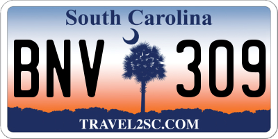 SC license plate BNV309