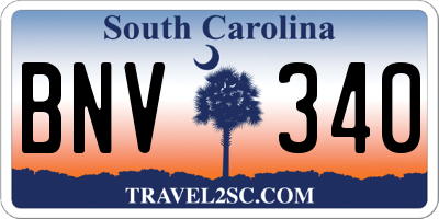 SC license plate BNV340