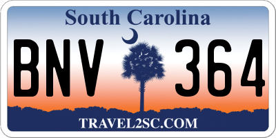 SC license plate BNV364