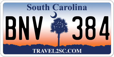 SC license plate BNV384