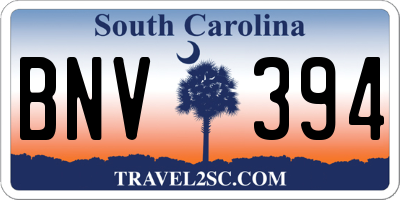 SC license plate BNV394