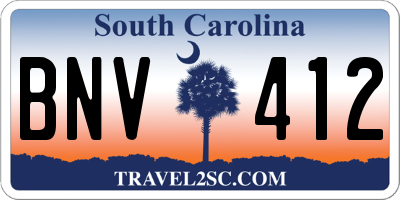 SC license plate BNV412
