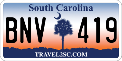 SC license plate BNV419