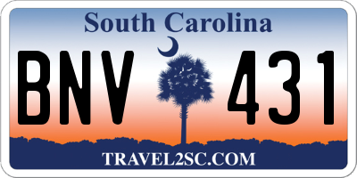 SC license plate BNV431
