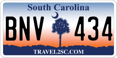SC license plate BNV434