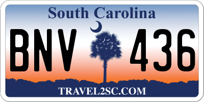SC license plate BNV436