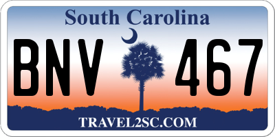 SC license plate BNV467