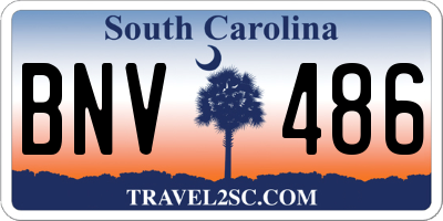SC license plate BNV486