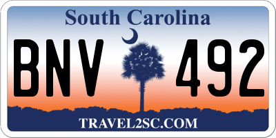 SC license plate BNV492