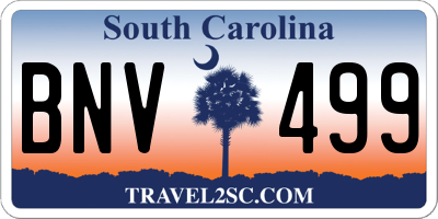SC license plate BNV499