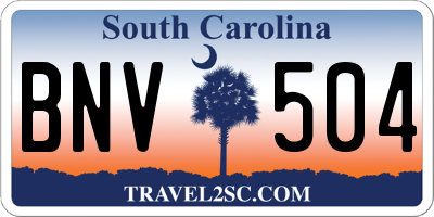 SC license plate BNV504