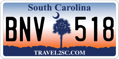 SC license plate BNV518