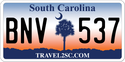 SC license plate BNV537