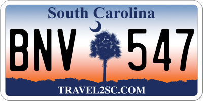 SC license plate BNV547