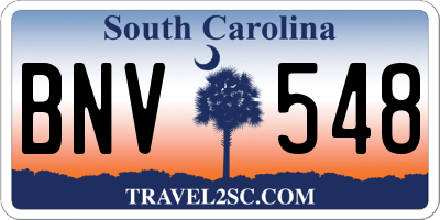 SC license plate BNV548