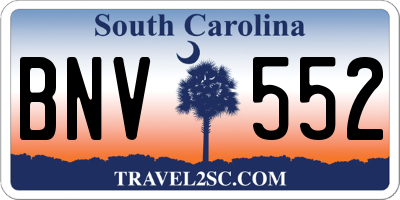 SC license plate BNV552