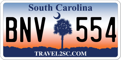 SC license plate BNV554