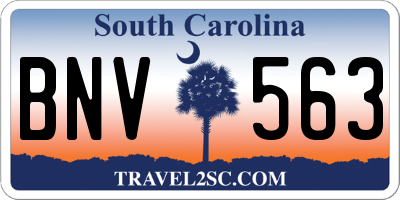SC license plate BNV563