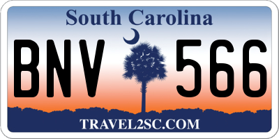 SC license plate BNV566