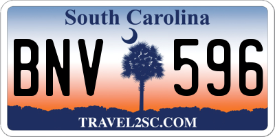SC license plate BNV596