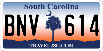 SC license plate BNV614