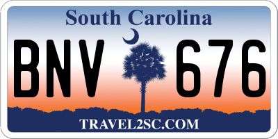 SC license plate BNV676