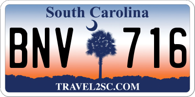 SC license plate BNV716