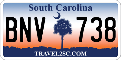 SC license plate BNV738