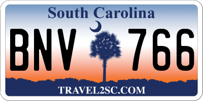 SC license plate BNV766