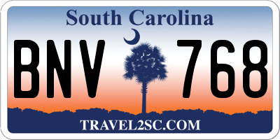 SC license plate BNV768