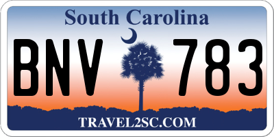 SC license plate BNV783