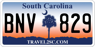 SC license plate BNV829