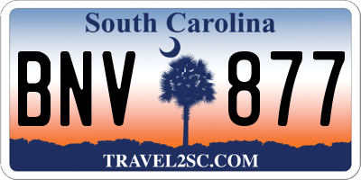 SC license plate BNV877
