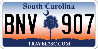 SC license plate BNV907