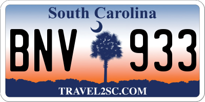 SC license plate BNV933
