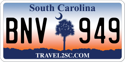 SC license plate BNV949